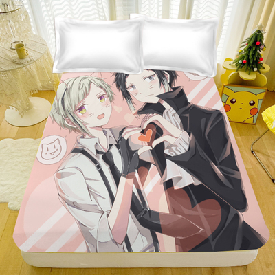 文豪野犬动漫卡通印图床笠男生学生宿舍家用床垫可防尘保护套子