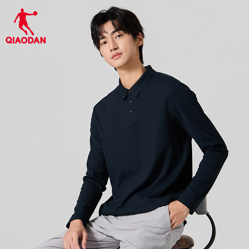 乔丹商务休闲长袖POLO衫男士2026夏季新款吸湿速干透气t恤衫上衣