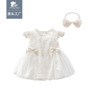 新款 童裙夏季 婴儿连衣裙女宝宝甜美公主裙满月礼服裙女童裙子