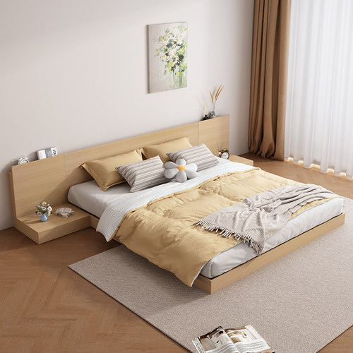 榻榻米床1.8米单双人落地床loft复式公寓租房实木颗粒板床佛山厂