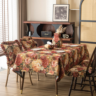 【格拉拉】时光与布餐桌布长方形美式提花盖布桌布2025新款台布