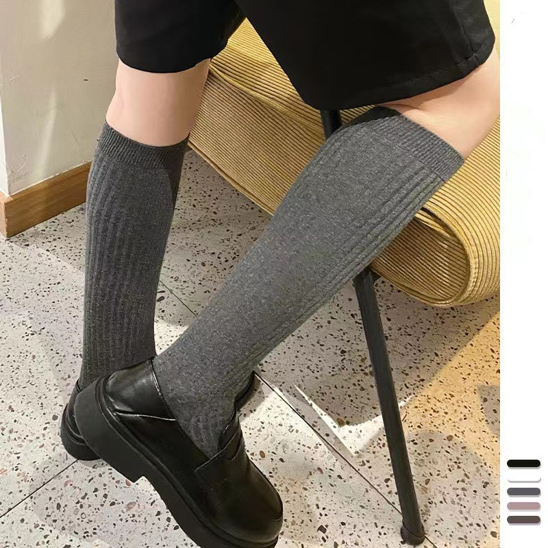 韩国纯色小腿袜子女中筒ins潮及膝长筒袜日系复古简约学生高筒袜,女士内衣/男士内衣/家居服,长筒袜,淘宝优惠券,粉丝福利购,淘宝优惠卷