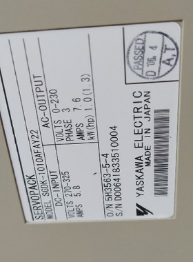 JUSP-ACP30LA-N1/SGDK-1010AFAY22/SGDK-0505AFAY22安川驱动器