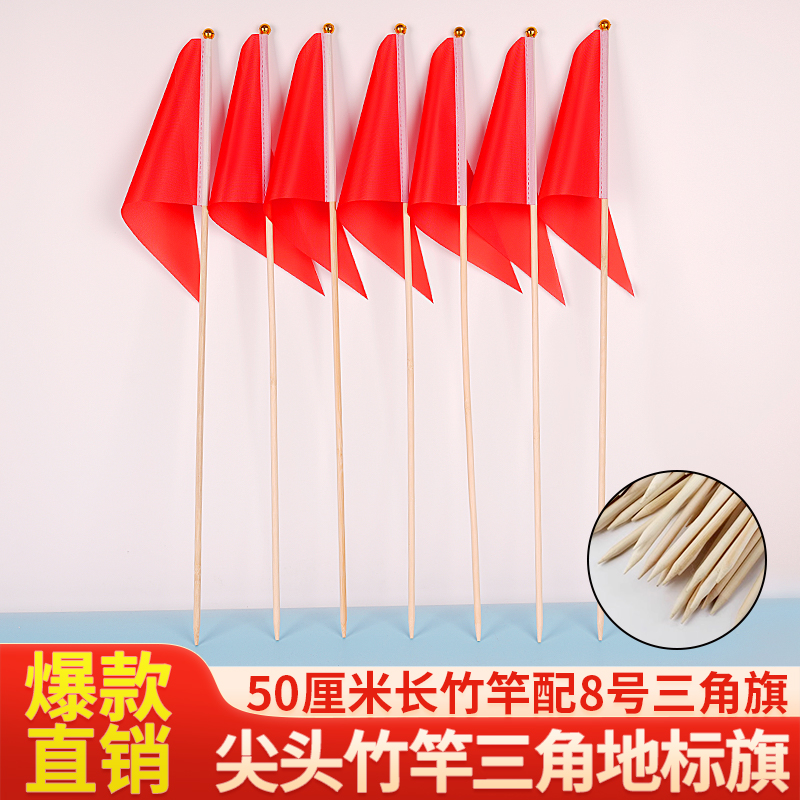 头竹竿插地标记旗大号彩旗旗子
