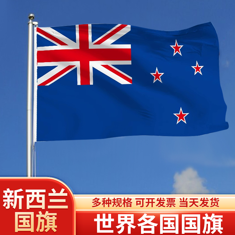 新西兰国旗户外飘旗手摇旗串旗办公桌旗会议签约旗帜外国旗万国旗运动会小旗帜广场装饰吊旗落地旗定制