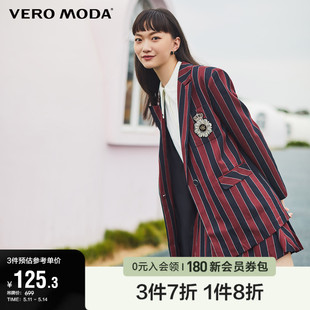 上衣外套上衣女 Vero Moda奥莱春秋清仓英伦学院风条纹西装