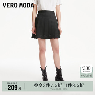 Vero 甜美减龄学院风高腰百褶裙子流行 Moda奥莱半身裙夏季 新款