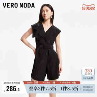 Vero 女夏季 新商場同款 V字大翻領雙排扣通勤氣質 Moda奧萊連體短褲