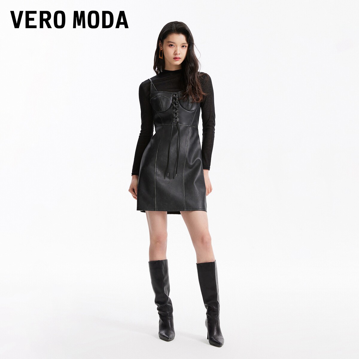 VeroModa休闲连衣裙皮革流行