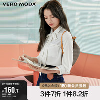 Vero Moda奥莱清仓春秋字母七分袖时尚洋气白色雪纺衬衫上衣女