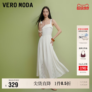 Vero Moda连衣裙女2026夏季新款含醋纤搭片蕾丝内衬宽吊带裙法式