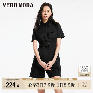 休閑時尚 短袖 Moda奧萊連體短褲 翻領工裝 風流行 子女春秋新款 Vero