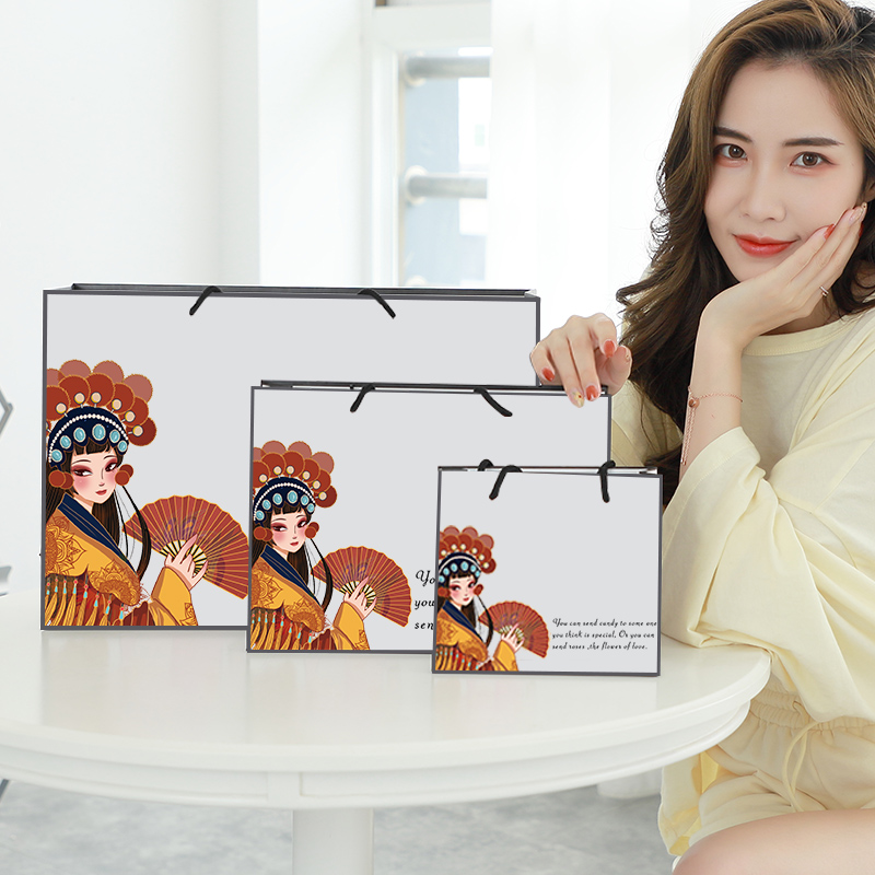 定制包装袋礼品袋子化妆购物袋高档服装袋小号纸袋手提袋纸袋现货