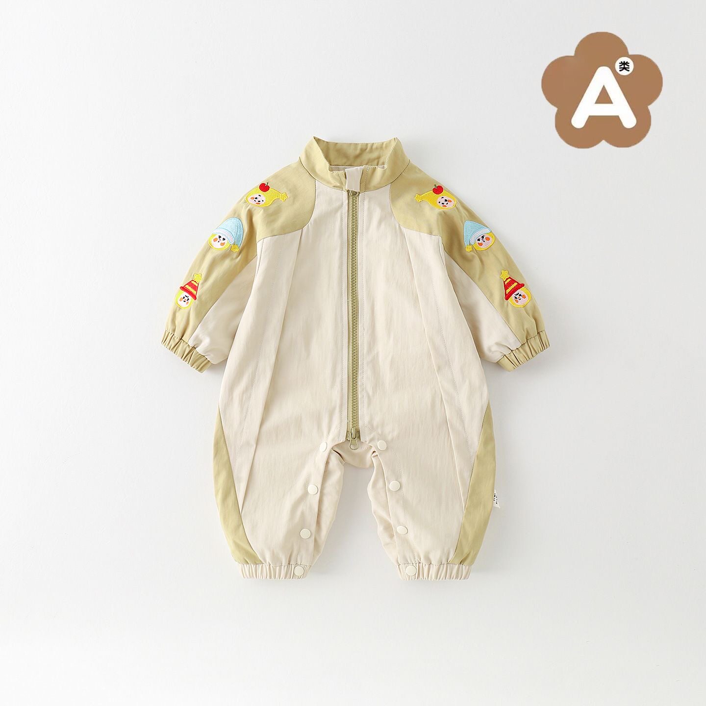 婴儿春秋季哈衣外出服冲锋衣衣服秋款连体衣宝宝超萌双层爬服外套
