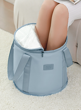 泡脚袋可折叠泡脚桶旅行便携式水盆洗脚袋保温款小盆过小腿洗脚盆