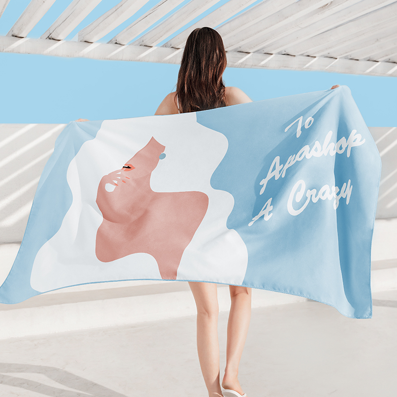 速干运动大人便携海边游泳浴巾