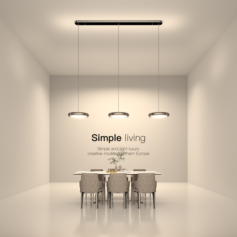 餐厅吊灯现代简约创意飞碟吧台极简北欧单头三头长条餐桌饭厅吊灯