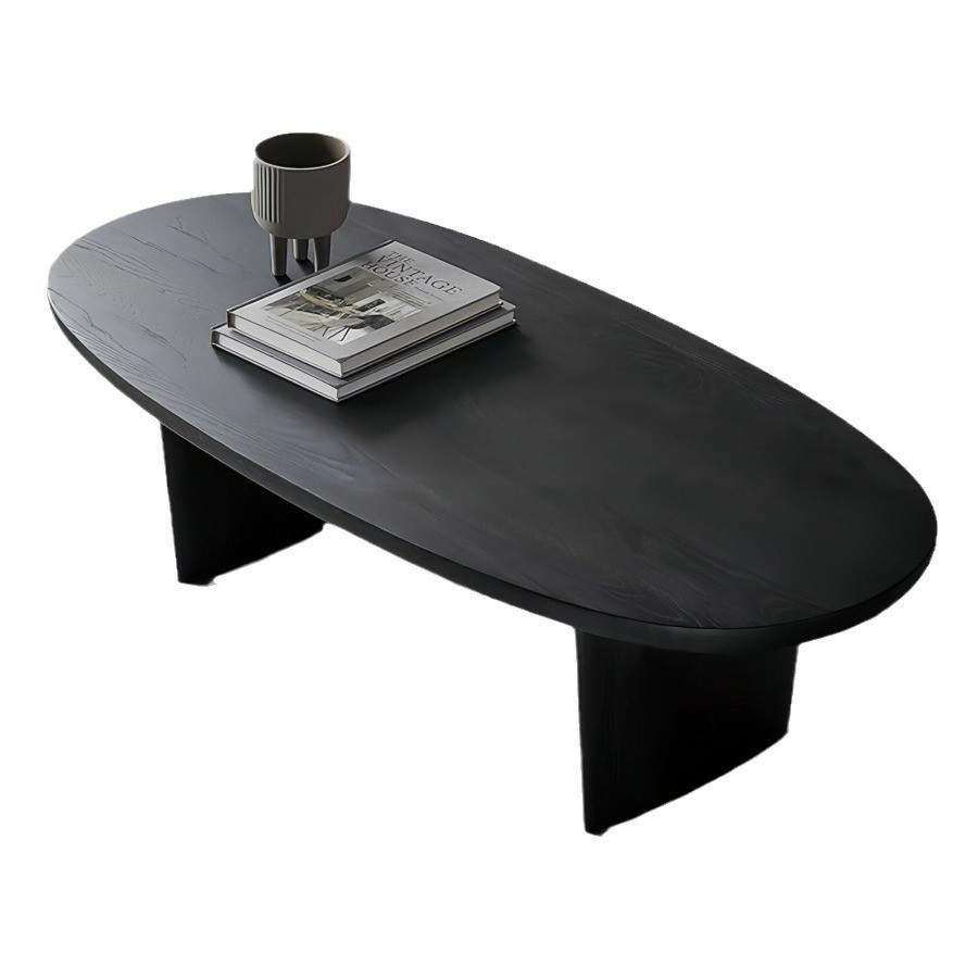 诧寂风黑色实木茶几简约家用设计师款小茶台中古民宿原木茶几桌