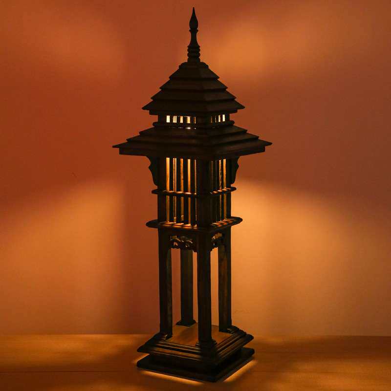 泰国实木庭院落地灯古典装饰东南亚风格会所酒店门厅复古创意灯具