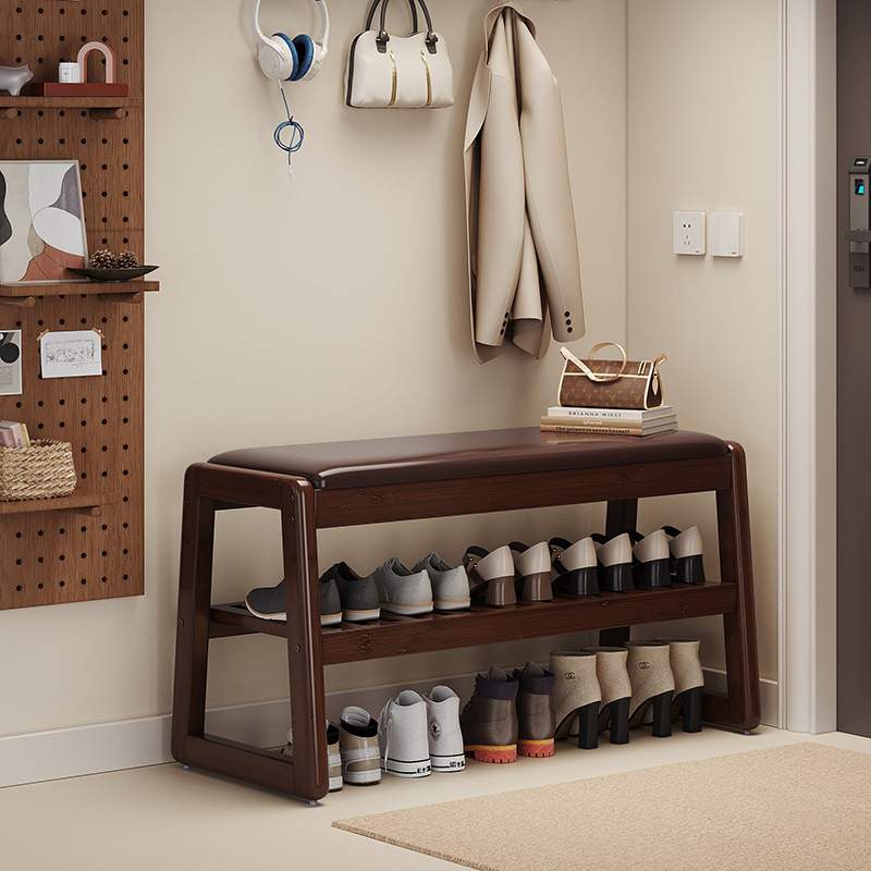 玄关一体软包入户换鞋凳门口家用多层鞋架可坐式换鞋凳轻奢感