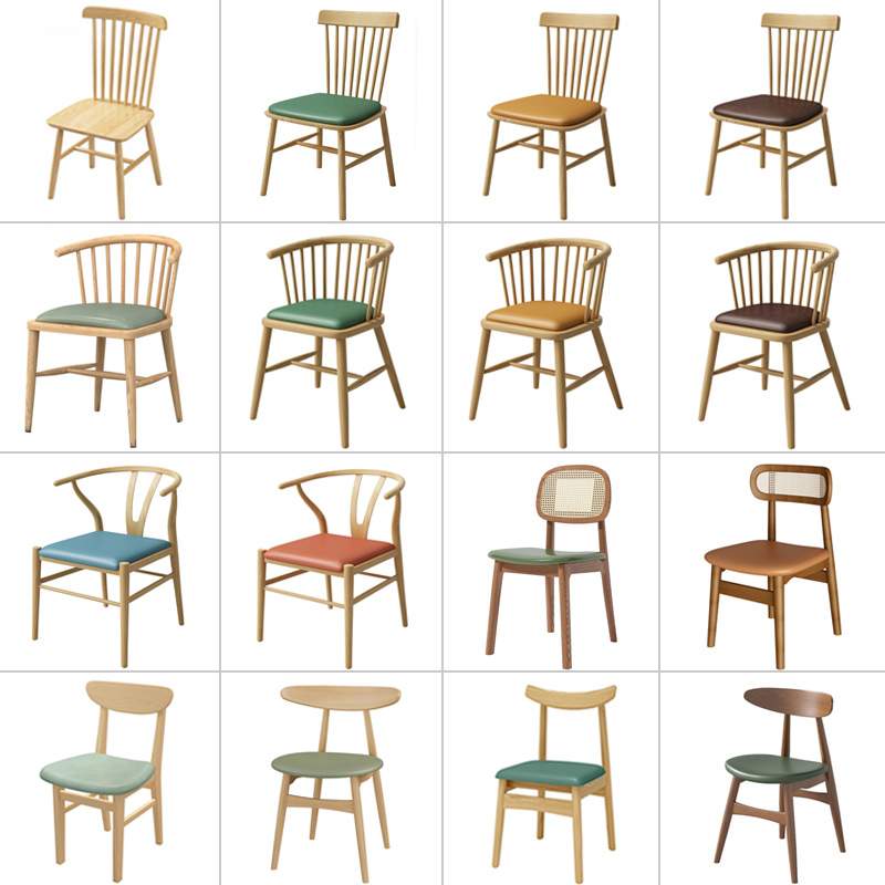 北欧实木编藤餐椅咖啡奶茶店餐厅轻奢铁艺餐桌椅民宿休闲靠背椅子