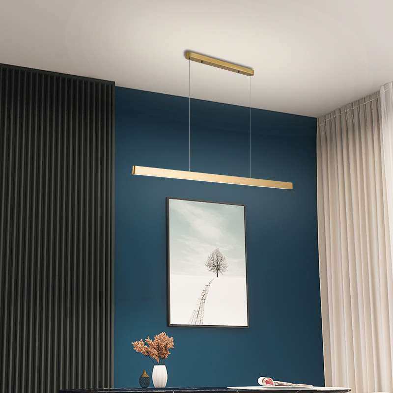 餐厅长条吊灯现代简约办公室吧台灯创意家用书房led饭厅餐桌灯具