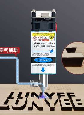 10W激光带空气辅助450nm蓝色激光头TTL模块用于DIY激光雕刻机工具