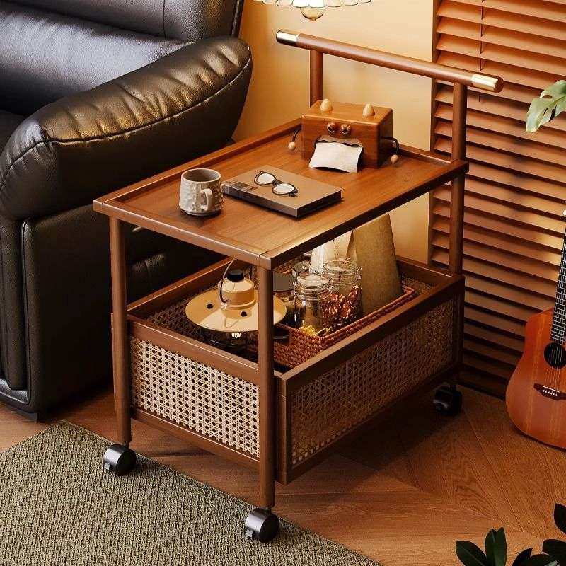 可移动沙发边几家用复古小茶几非实木小推车置物架客厅多层侧边柜,住宅家具,移动边几/推车,淘宝优惠券,粉丝福利购,淘宝优惠卷