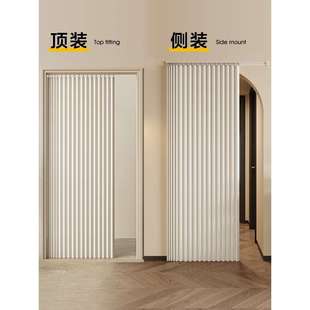 折叠门帘滑轨款隔断帘防风厨房卧室遮挡帘房屋轨道款分隔帘