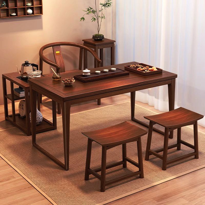 胡桃木实木茶桌椅组合小户型阳台茶台家用茶几简约功夫泡茶一体