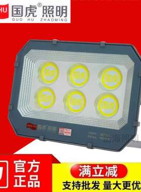 国虎LED9090投光灯足瓦车间工地户外照明防水600W500W国虎泛光灯