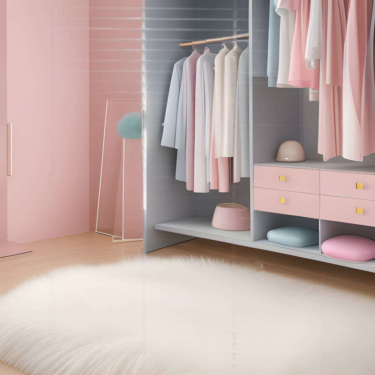 3米卧室自装金属衣橱砌墙衣柜走入式转角衣架衣帽间全屋diy床尾柜