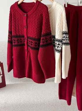 半边绒系扣睡衣家居服开衫CaCa软绵绵系列女秋冬套装保暖亲子加厚