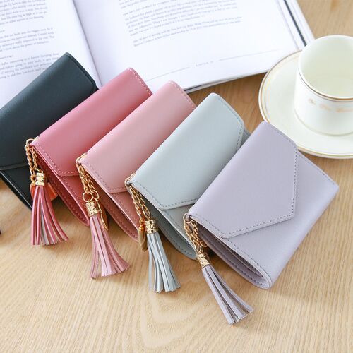 Female mini tassel pendant wallet card bag, small coin purs