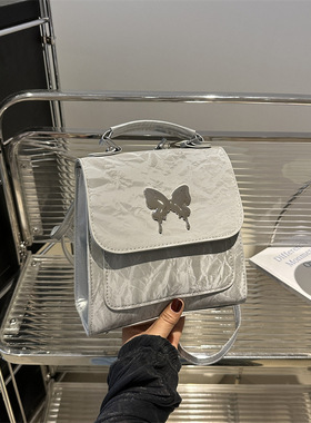 Butterfly handbag backpack women's small square bag女小方包