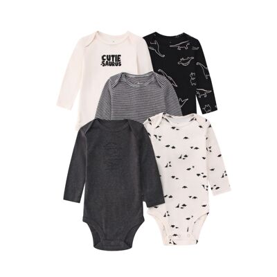5 pcs long-sleeved baby clothes, baby rompers, baby onesies