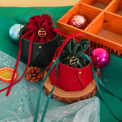 Christmas Decoration Leather Bucket Bag Gift Bag Ping bag