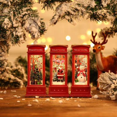 Christmas decorations Santa snowman water filled phone house