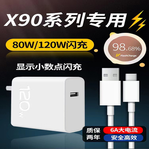 适用vivox90充电器头120w超级闪充X90Pro充电头vivo手机X90Pro+快充80w瓦套装九十插头TYPEC团捷原正品套装