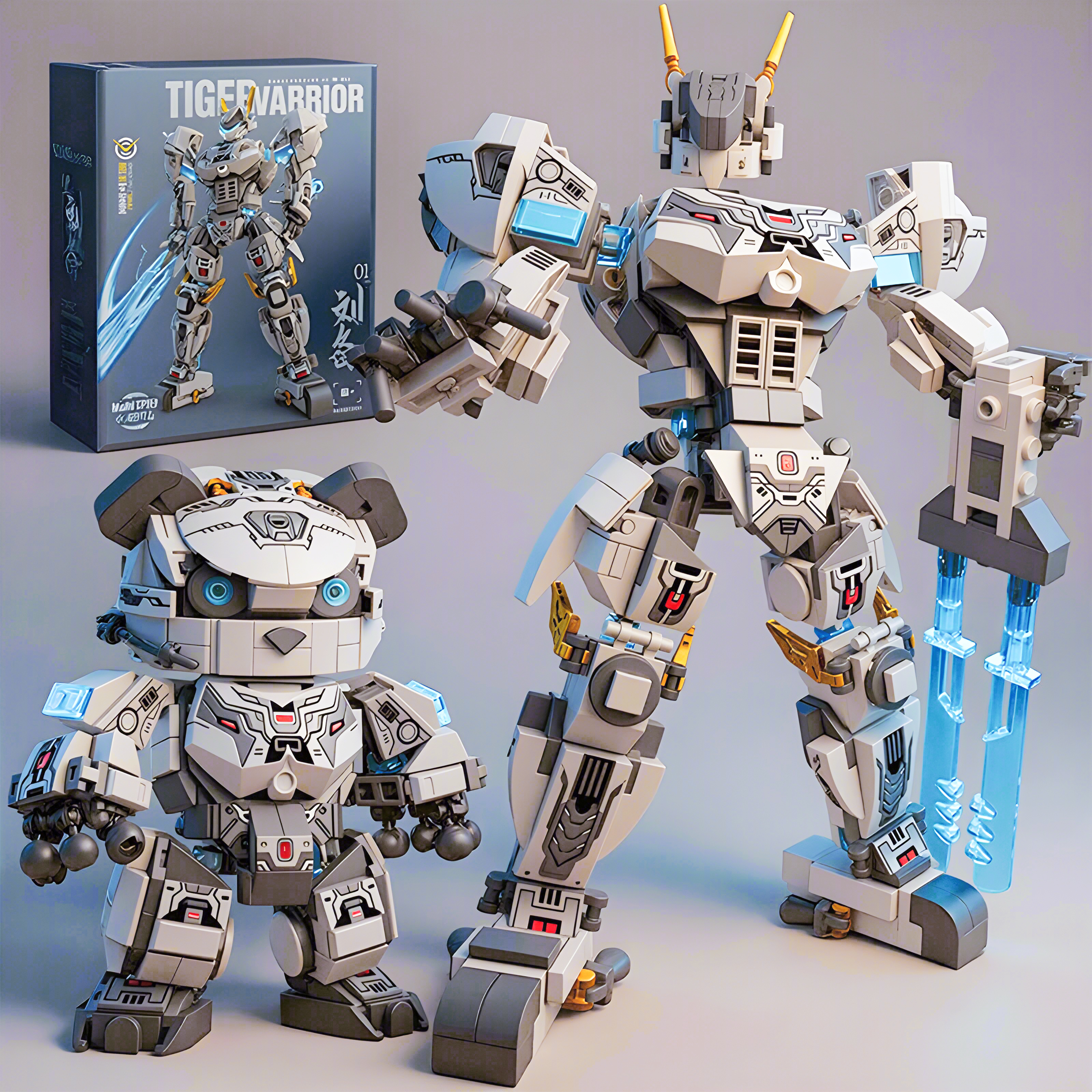 四大神兽机甲积木8一12岁男玩具