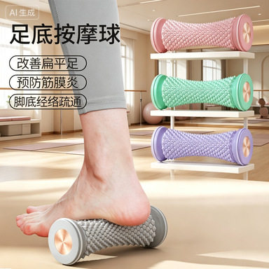 足底筋膜滚轴按摩轮肌肉拉伸辅助健身器材瑜伽滚轮工厂直发可