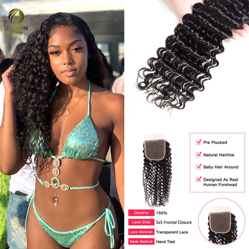 前蕾丝手织发块5*5 lace frontal deep wave许昌工厂现货