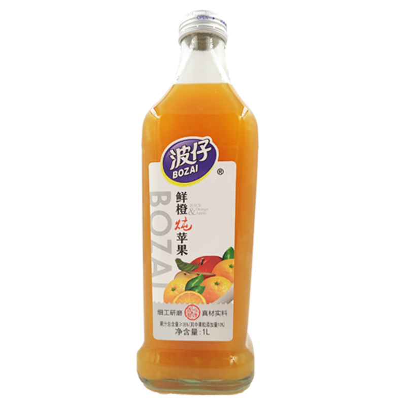 波仔饮料1L*4鲜橙炖苹果复合果汁/宴席餐饮/婚礼