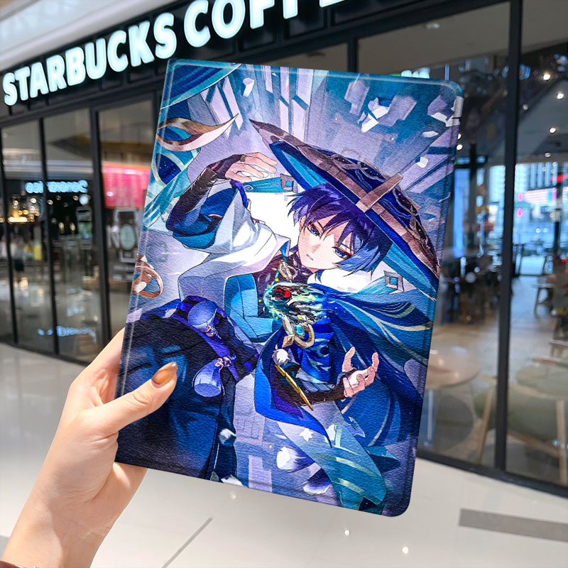 原神华为平板matepad11保护套v8pro壳m6带笔槽荣耀8畅享2三折vivo适用oppo小米5外套5pro五红米pad流浪者散兵