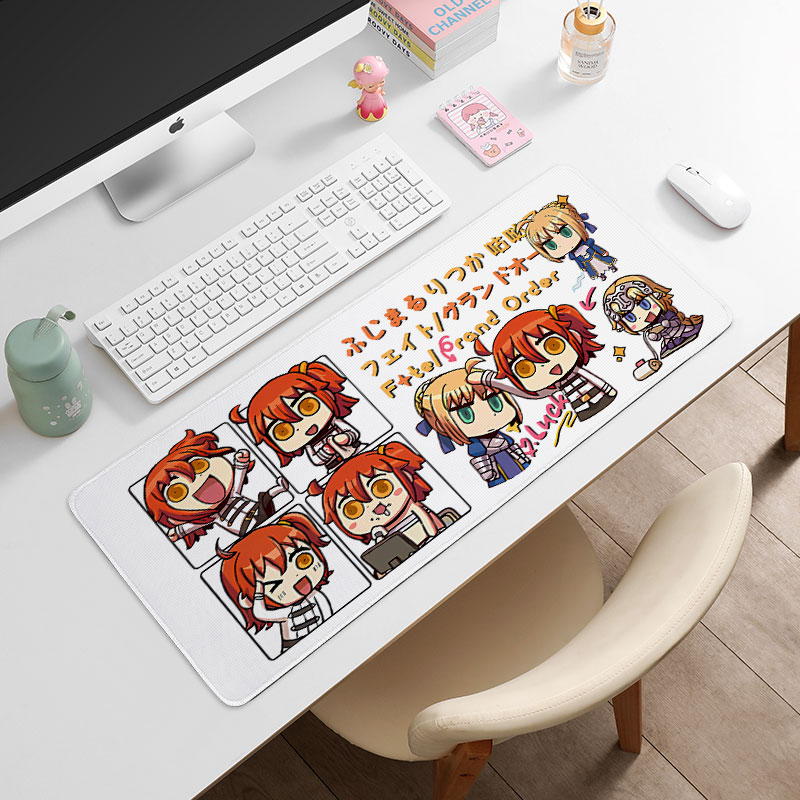 fgo鼠标垫子超大号桌垫家用办公电脑键盘垫锁边动漫二次元fate大