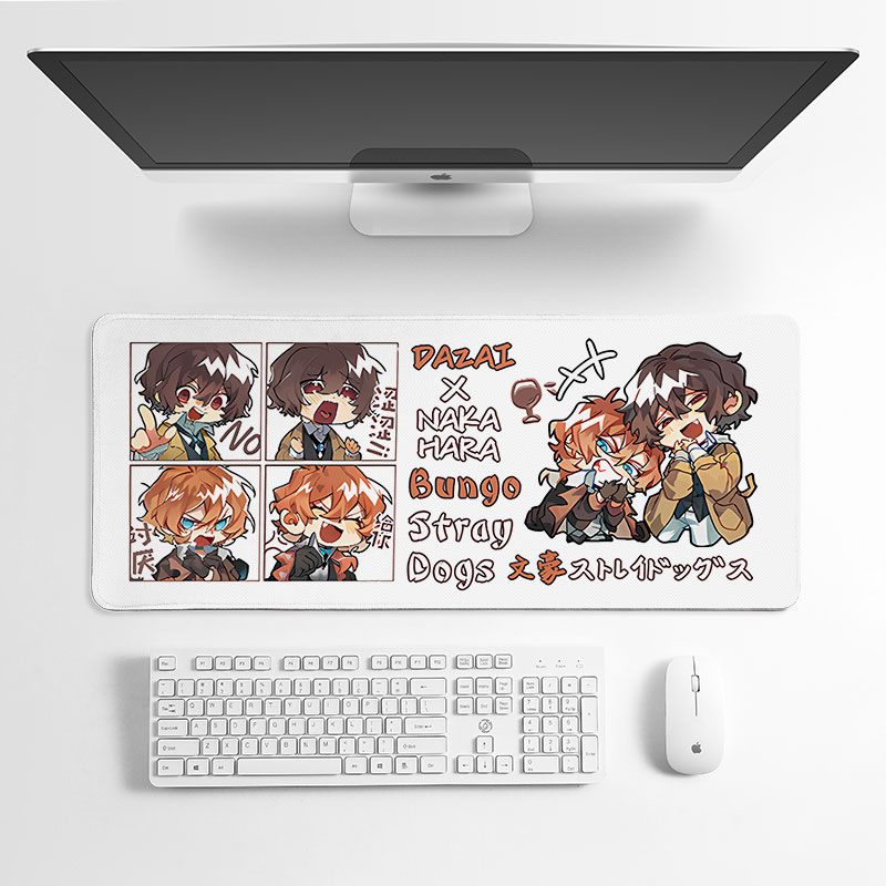 文豪野犬鼠标垫子超大号桌垫办公电脑键盘垫锁边太宰治二次元周边