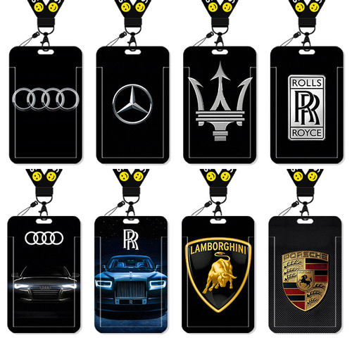 炫酷跑车汽车标卡套高颜值饭卡校园卡保护套公交卡学生水卡证件小卡片套工作证工牌证件套校牌挂绳BBA保时捷