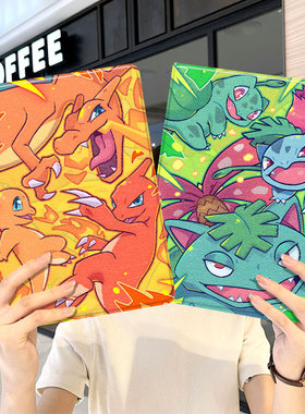 宝可梦ipad10保护套pro2024款11寸5苹果air6平板mini7壳4迷你3适用2三折带笔槽2018九8第9代2020神奇宝贝动漫