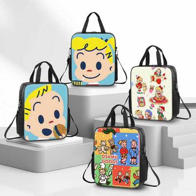 原田治补习袋男孩小学生拎书手提袋女学生初中生补课包大容量轻便帆布包儿童一年级美术袋手提包防水斜挎定制