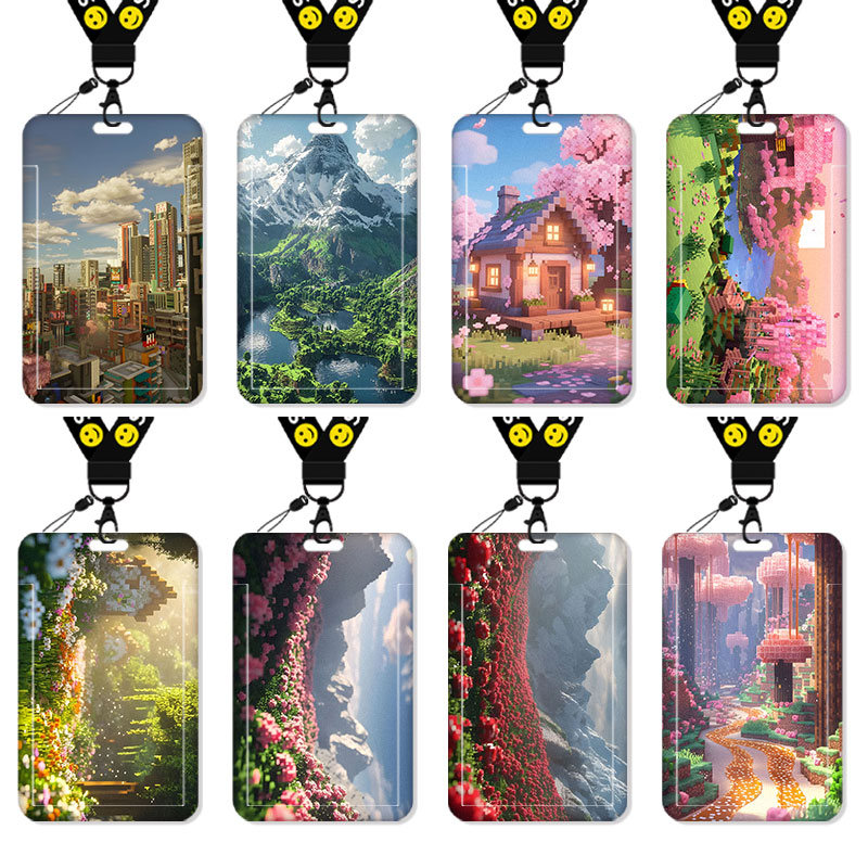 我的世界卡套高颜值ins风饭卡校园卡保护套公交卡学生水卡证件小卡片套工作证工牌证件套校牌挂绳二次元周边